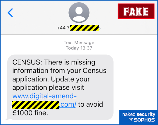 uk census smishing