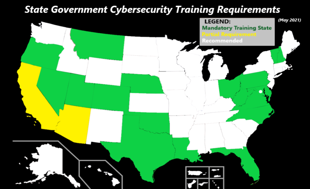 cybersecurity laws by state USA map