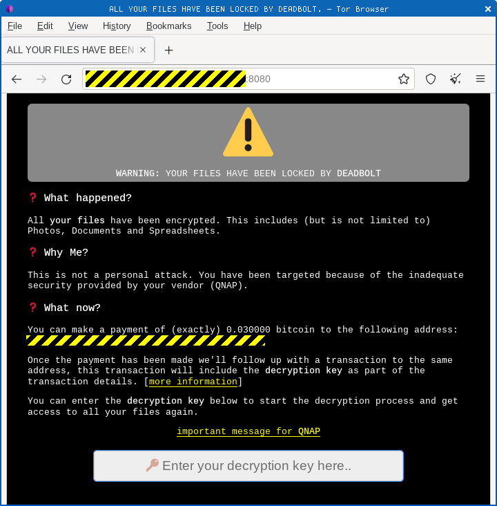 deadbolt ransomware