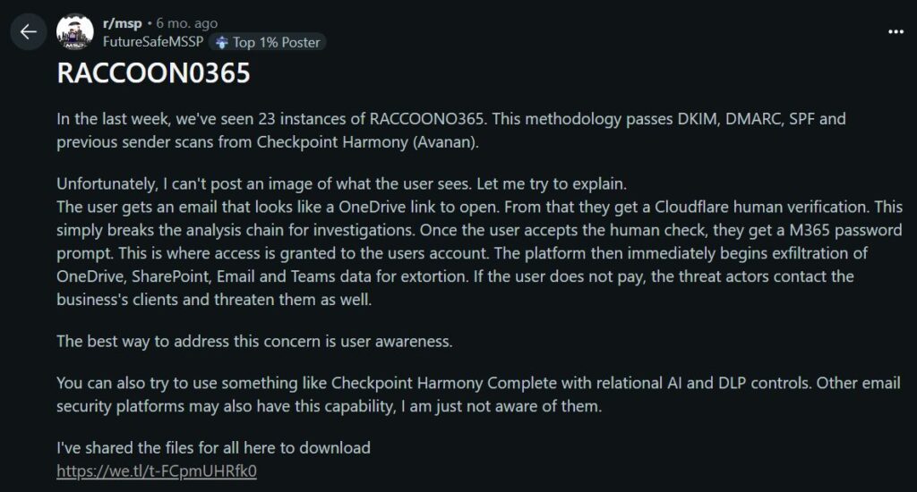 RacoonO365 Attacks Explained